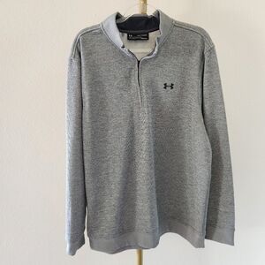 Under Armour Mens Quarter Zip Fleece Pullover Size XXL Gray Long Sleeve